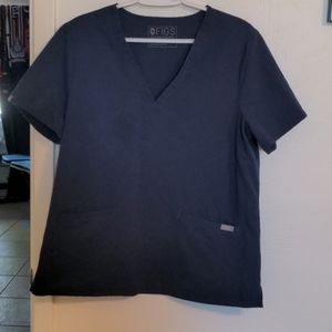 Navy Blue Figs scrub top size L